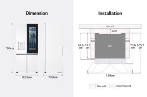 LG 612L French Door Fridge view 7