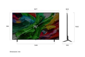 LG 75″ LG QNED evo AI TV view 4
